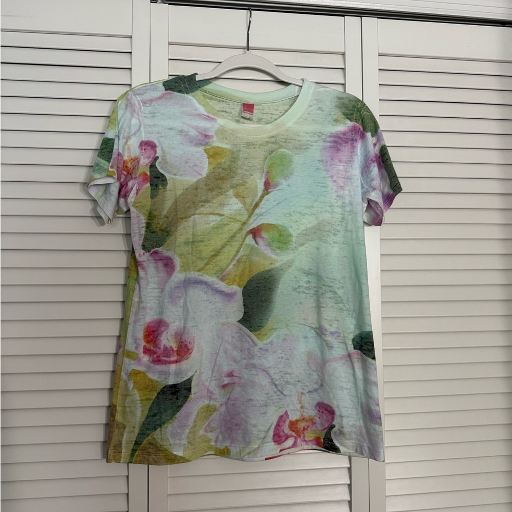 Before+Again Y2K Style Floral Short Sleeve Tee Boho Bohemian Fairycore Top